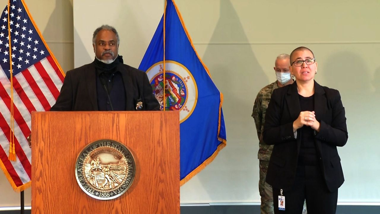 John Harrington, commissioner of Minnesota's Department of Public Safety speaks at a news conference in St. Paul, Minnesota on May 29.