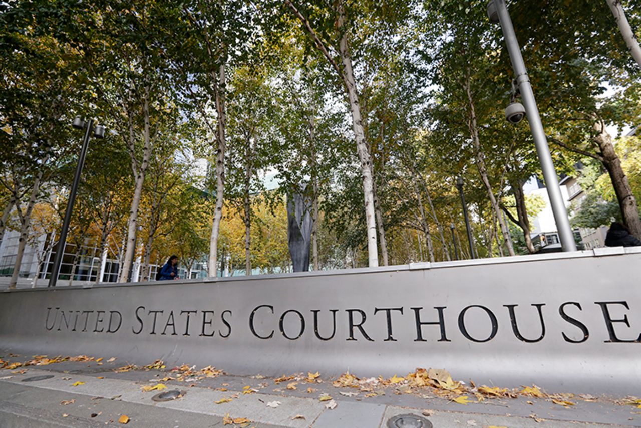 This Nov. 6, 2019 file photo shows the U.S. Courthouse in Seattle. Seattle's immigration court will be closed until April 10. 