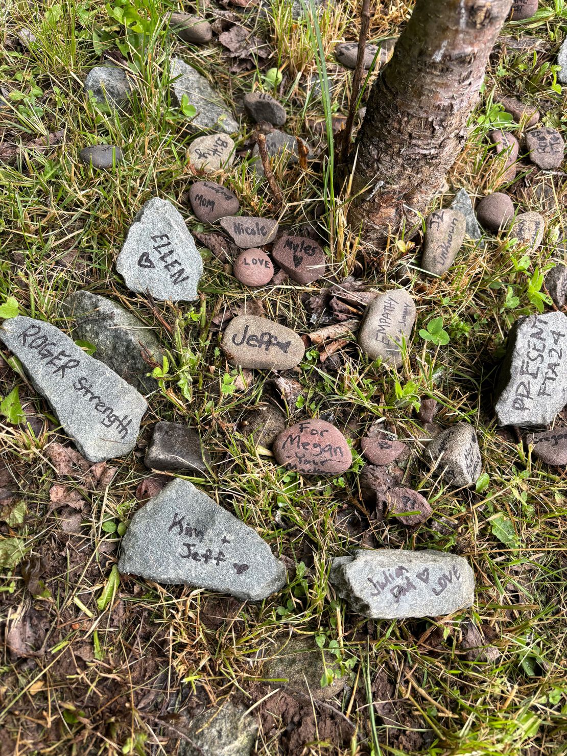 Telling stories about her late wife to her new friends at grief camp was cathartic for Galloway-Cole.