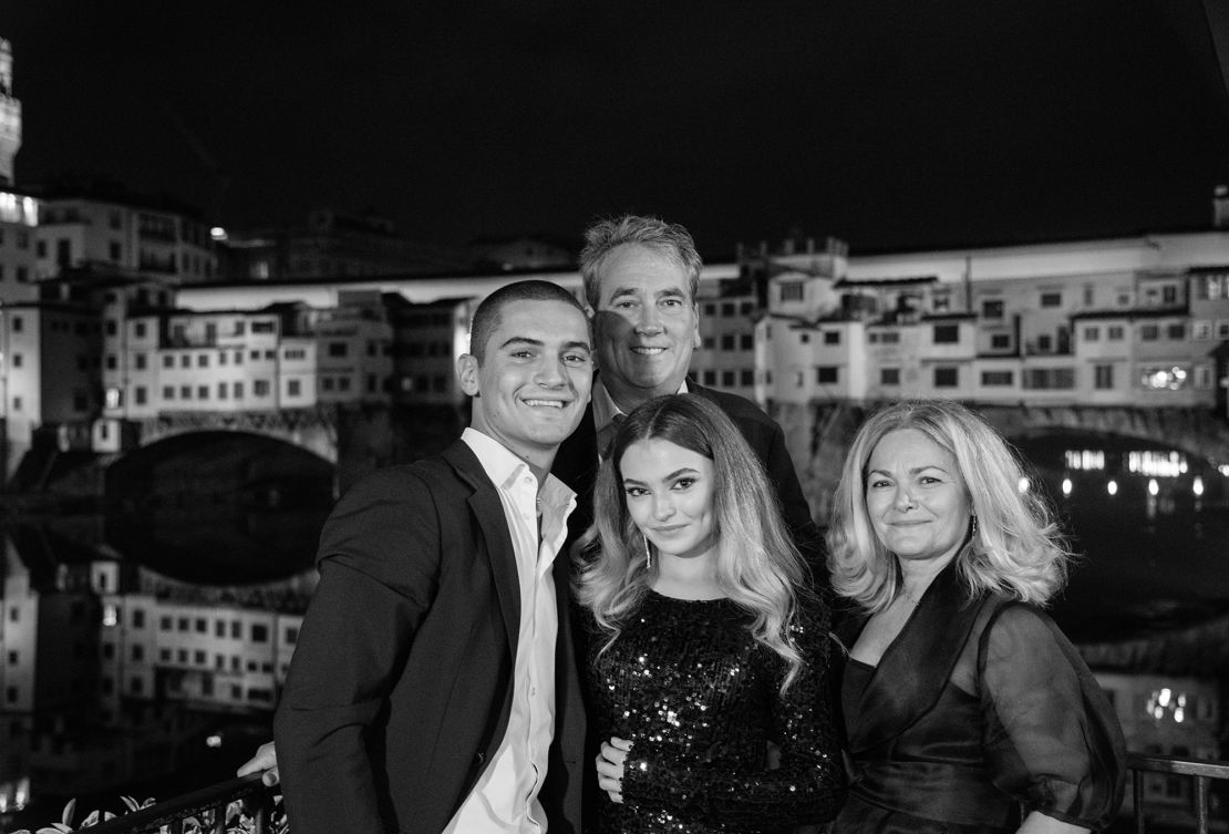 Here's Matt, Cristina and their children Davide and Francesca photographed in Florence, Italy.