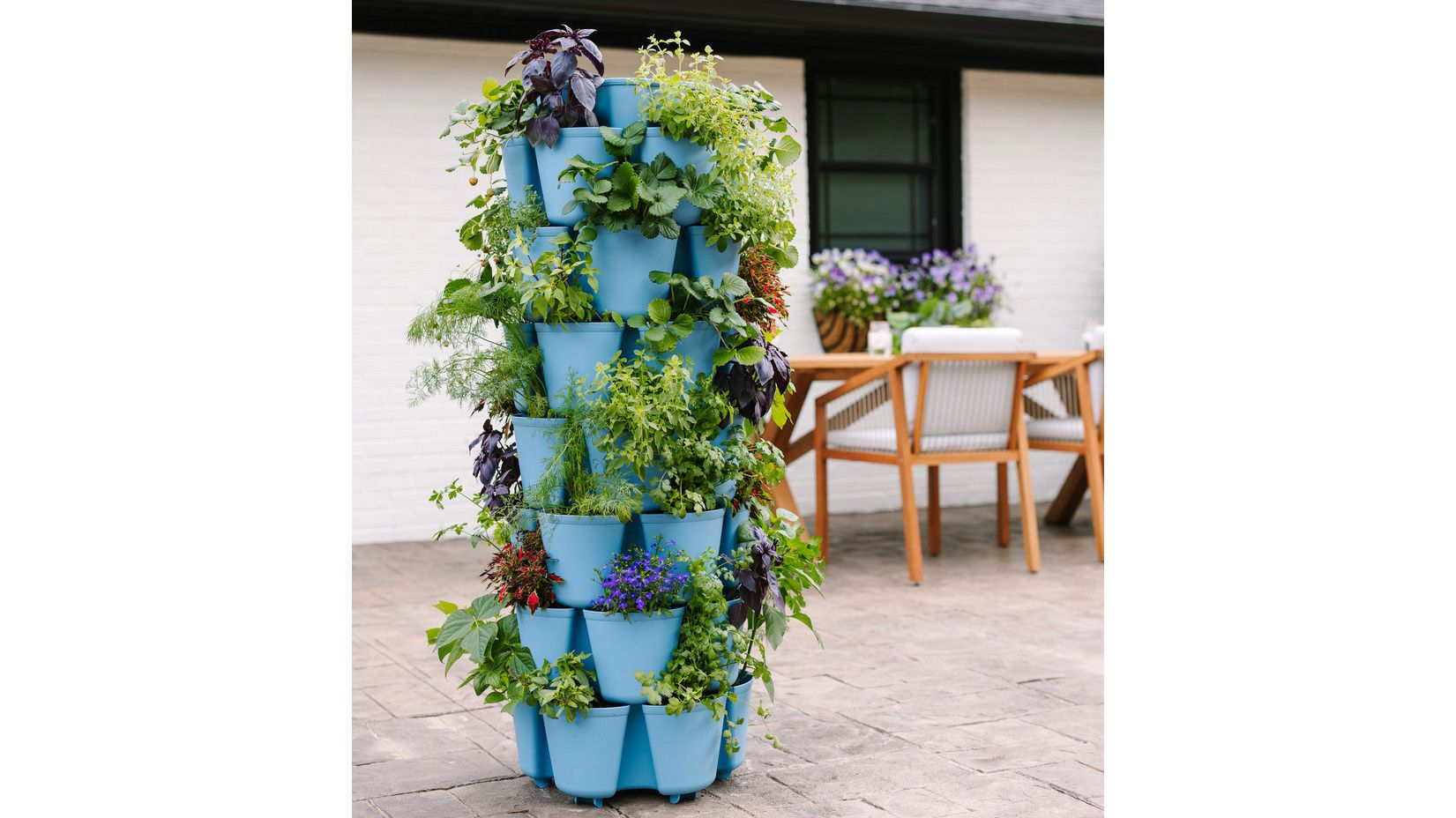 (6) DIY LARGE 18 Stackable Planters - Vertical Gardening Pots With Soil,  Hydroton, Vermiculte, Perlite, or Coco Fiber - Perfect for Hydroponics and