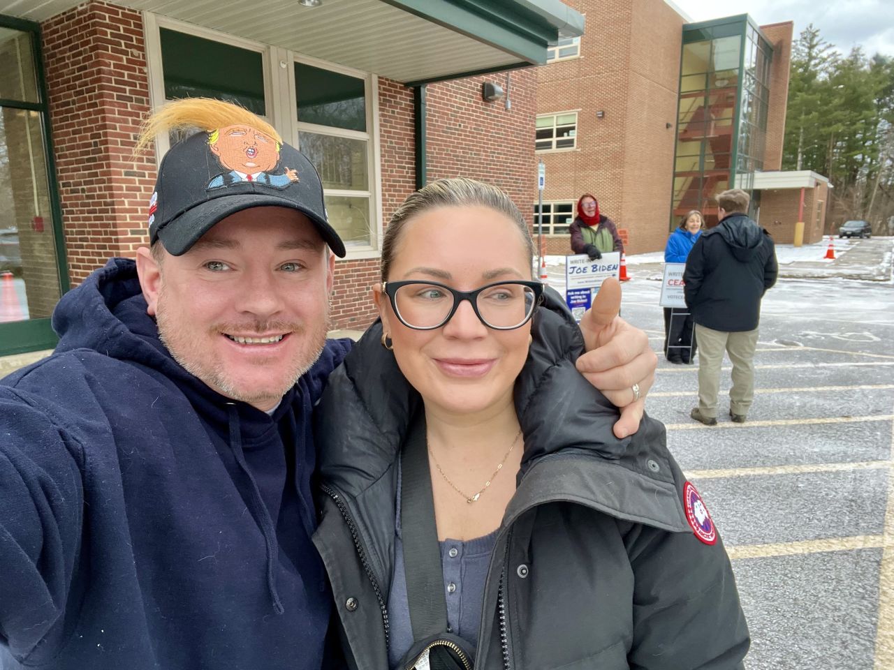 Andrew and Caitlin Konchek are pictured in Dover, New Hampshire.