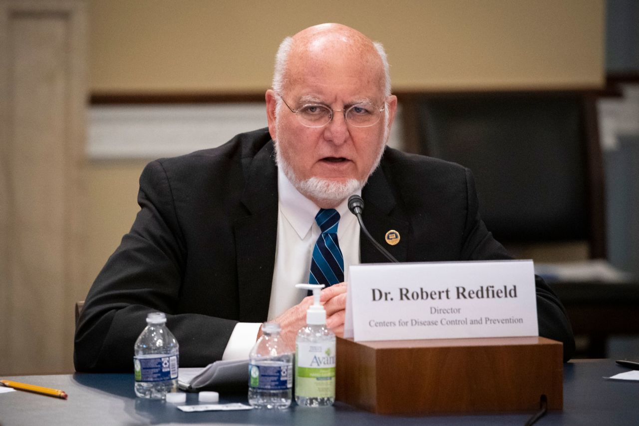 Dr. Robert Redfield, director of the Centers for Disease Control and Prevention, testifies at a Labor, Health and Human Services, Education, and Related Agencies Appropriations Subcommittee hearing about the COVID-19 response on Capitol Hill in Washington on June 4. 