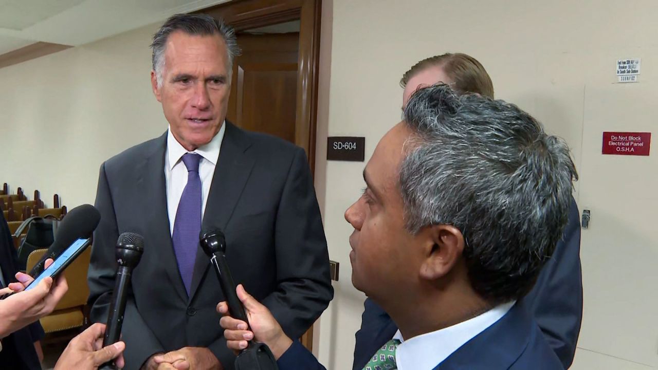 Sen. Mitt Romney speaks to CNN's Manu Raju on Capitol Hill on Wednesday, September 11.