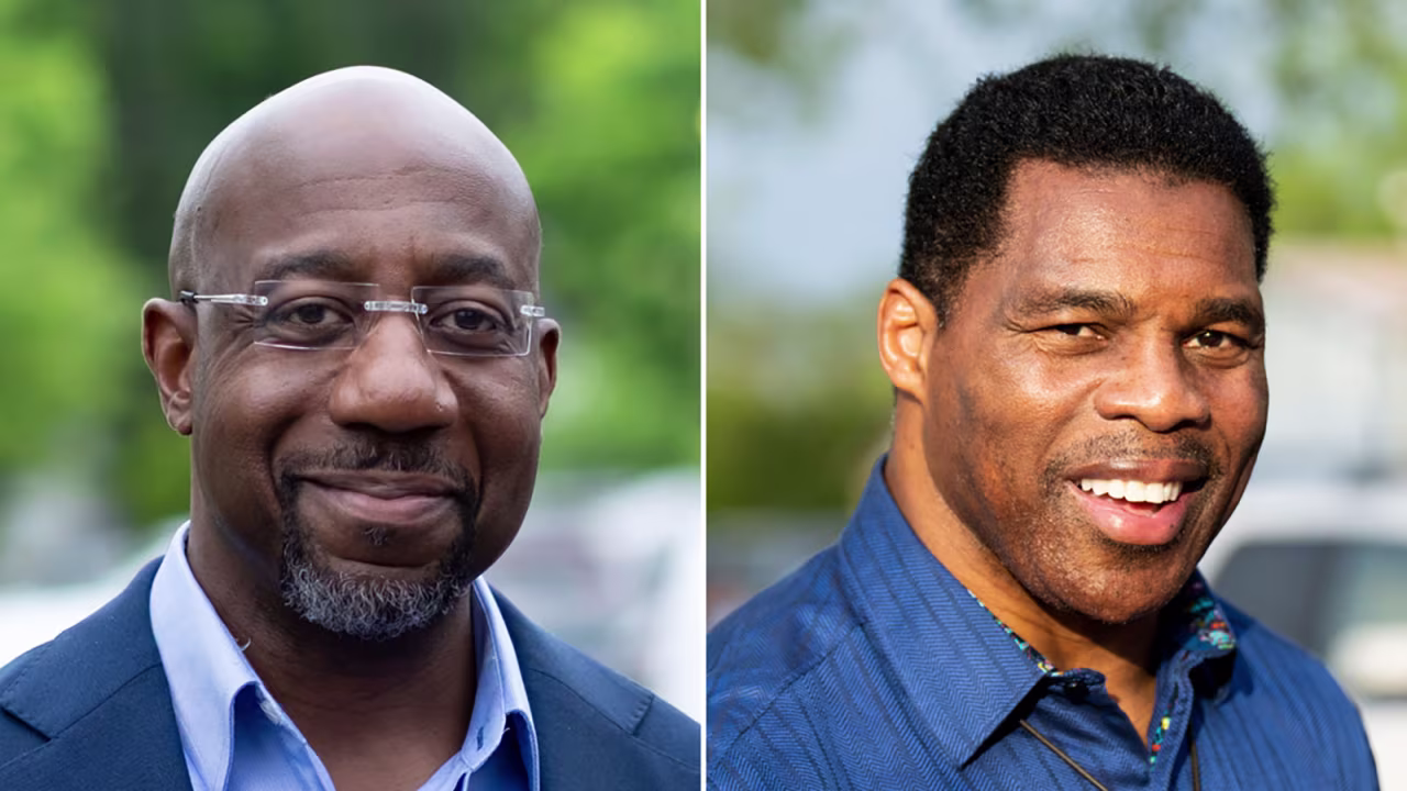 Democratic Sen. Raphael Warnock and Republican candidate Herschel Walker. 