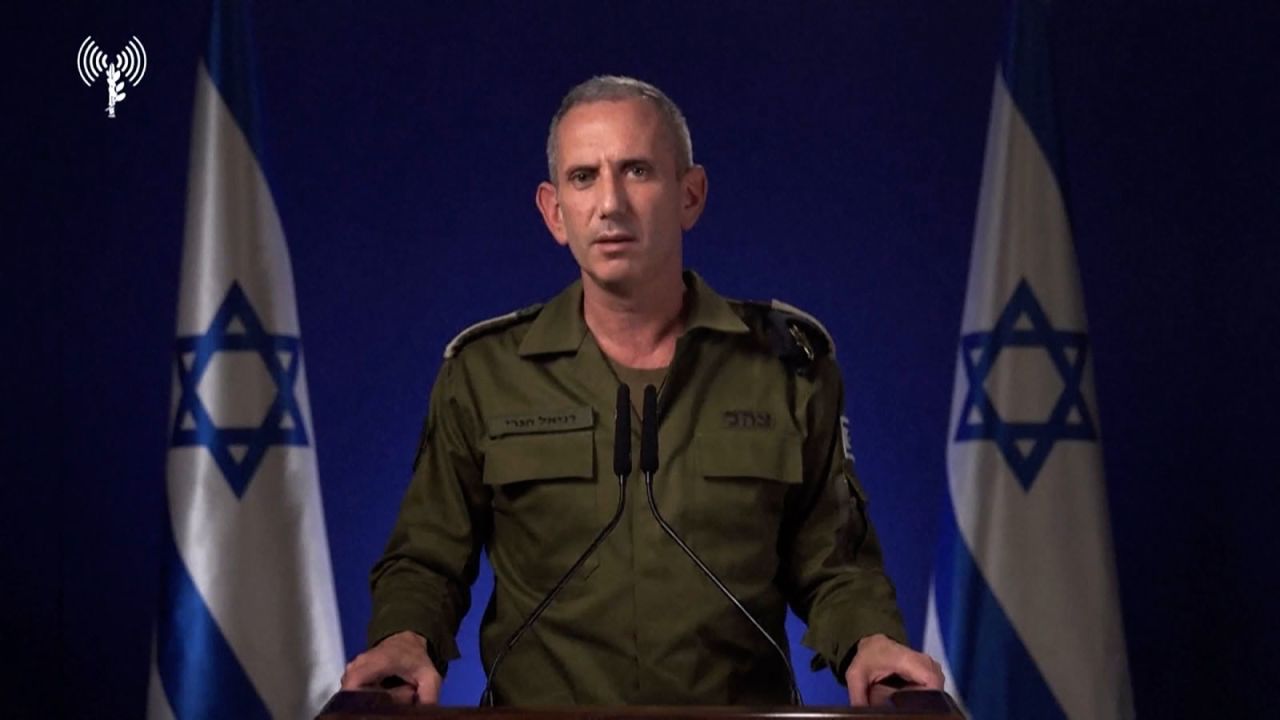  IDF chief spokesperson Admiral Daniel Hagari speaks during a press conference on Tuesday, July 30.