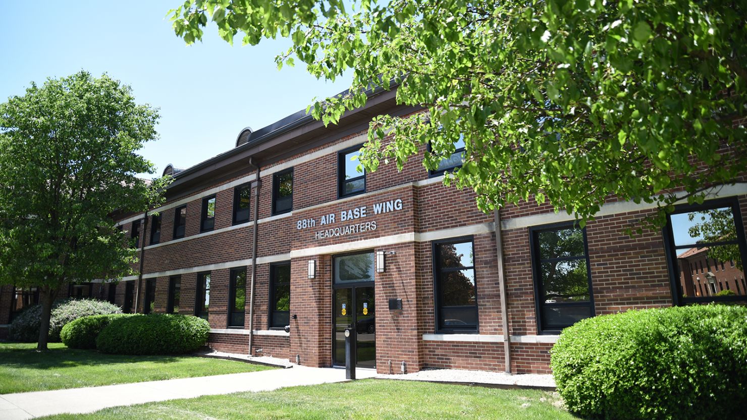 The 88th Air Base Wing headquarters is located in Building 10 on Area A, Wright-Patterson Air Force Base, Ohio, on May 17, 2022.