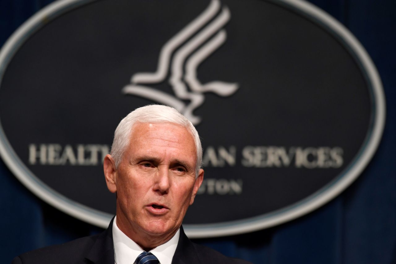 Vice President Mike Pence speaks at a news conference on Friday.