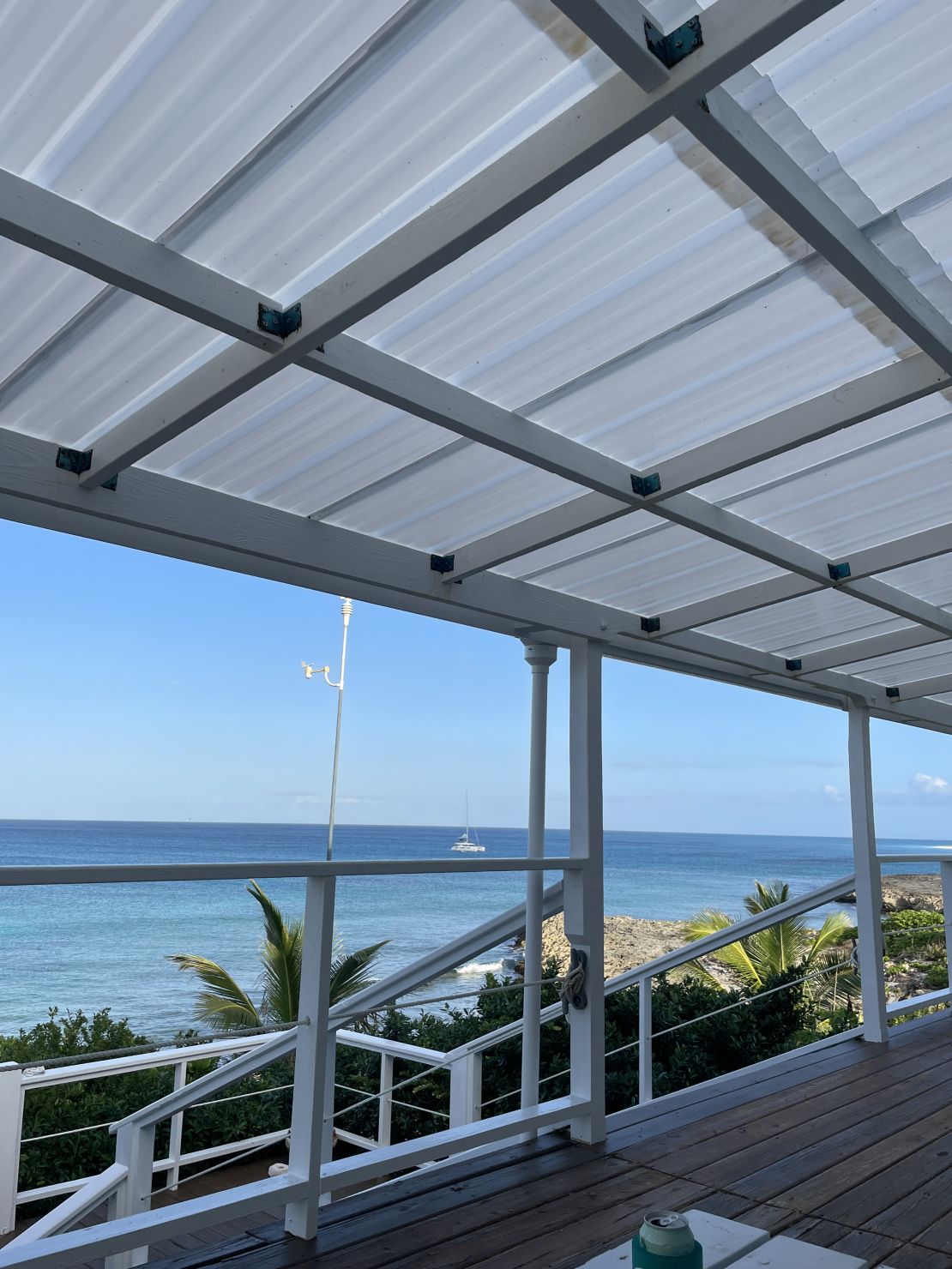 The Slezyckis love watching the sunrise from their waterfront home in the Bahamas.