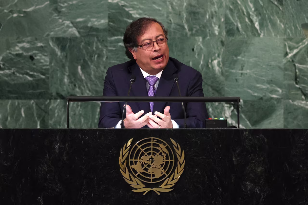 Colombia's President Gustavo Petro addresses the 77th Session of the United Nations General Assembly on Tuesday.