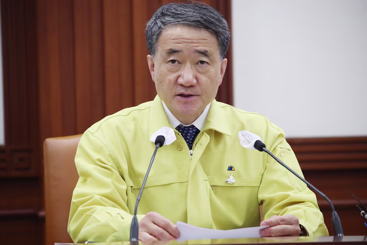 Health Minister Park Neung-hoo speaks during a meeting of the Central Disease Control Headquarters at the government complex in Seoul on July 20, to discuss measures to prevent the spread of the novel coronavirus.
