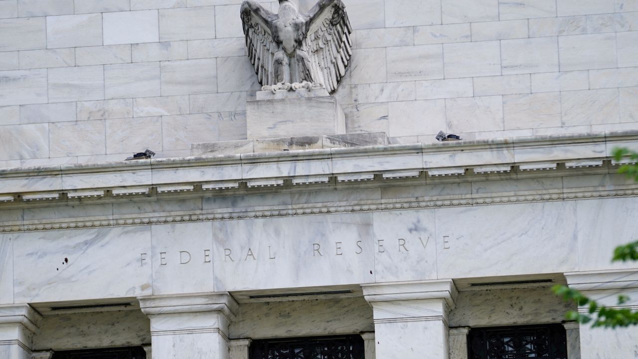 The exterior of the Federal Reserve Board Building is seen in Washington, DC, on June 14, 2022.