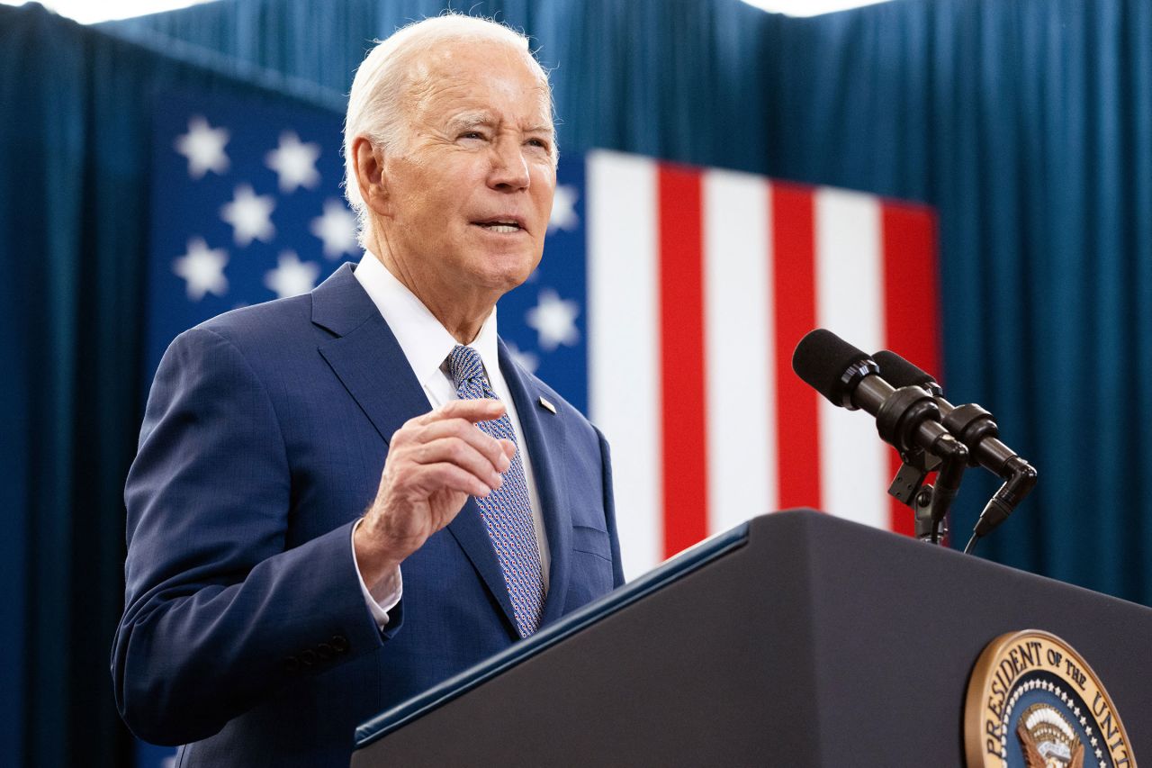 President Joe Biden speaks at Abbotts Creek Community Center during an event to promote his economic agenda in Raleigh, North Carolina, on January 18. 