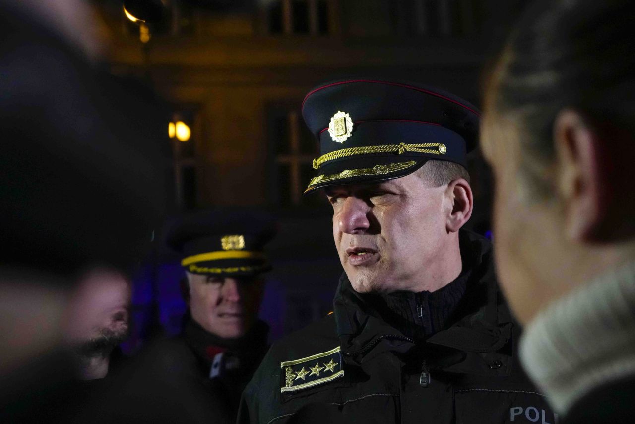 Czech Republic's Police president Martin Vondrá?ek speaks to the media in Prague on Thursday.