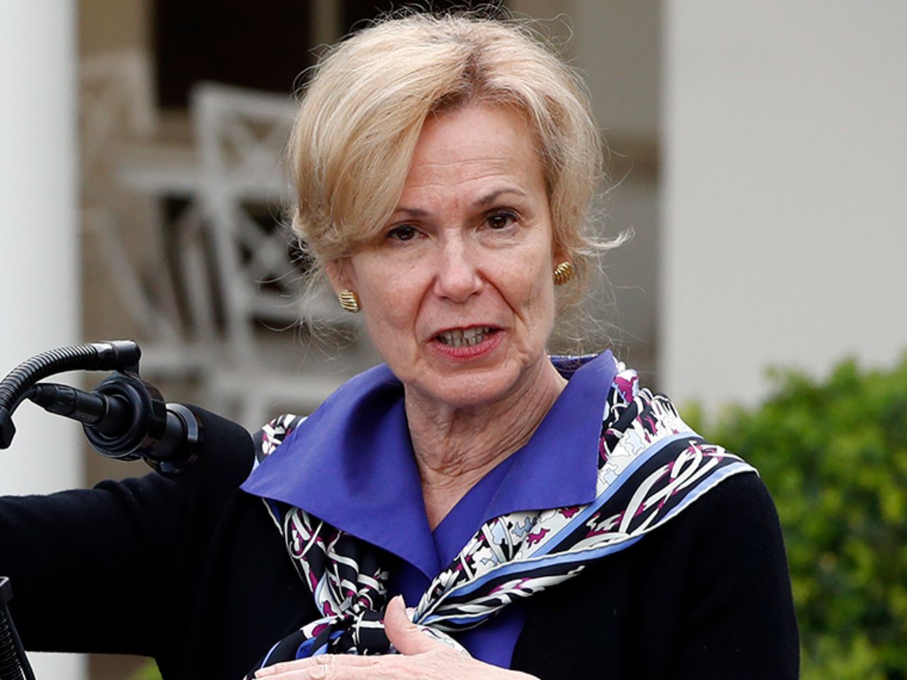 Dr. Deborah Birx, White House coronavirus response coordinator, speaks during a coronavirus task force briefing in the Rose Garden of the White House, Sunday, March 29.