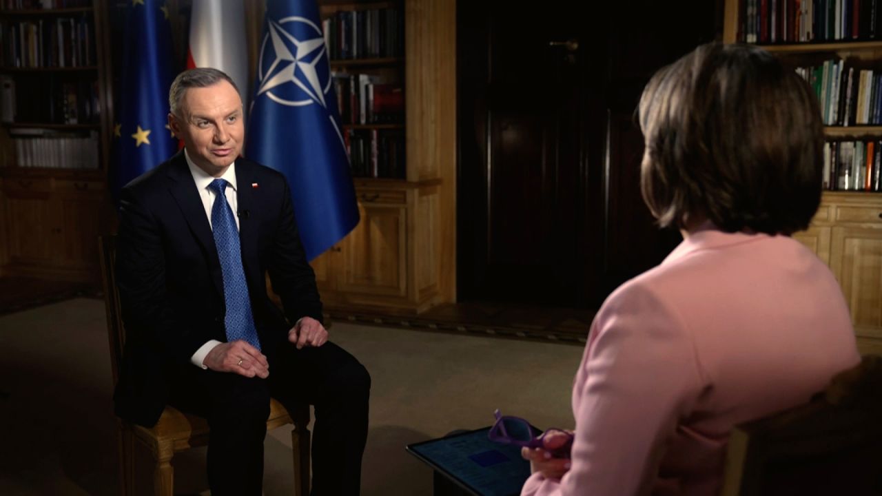 Poland's President Andrzej Duda speaks to CNN's Christiane Amanpour in an interview.