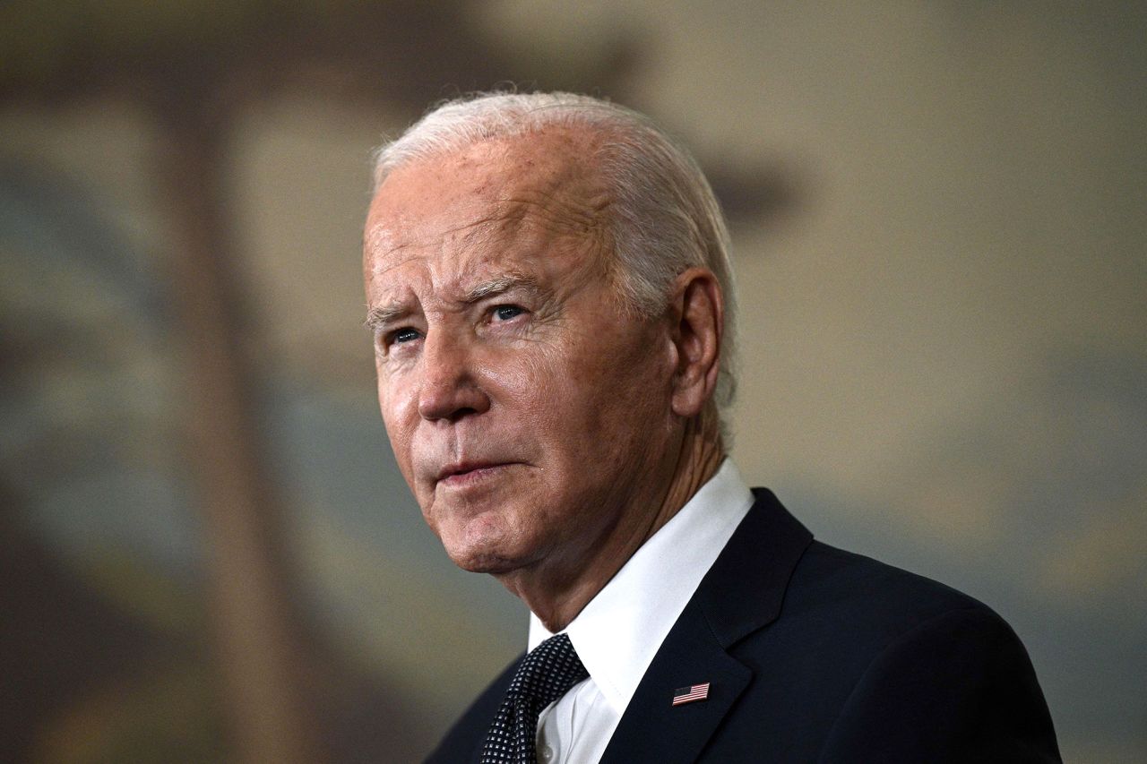 President Joe Biden speaks during a press conference in Woodside, California, in November 2023. 