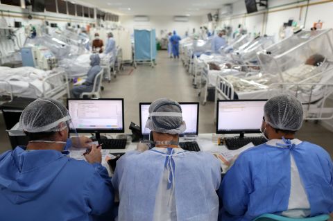 View of the Intensive Care Unit treating coronavirus (COVID-19) patients at a hospital in Manaus, Brazil, on May 20.