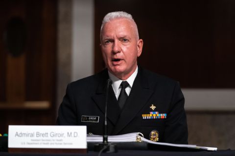 Admiral Brett Giroir, Assistant Secretary For Health Department of Health and Human Services, speaks during a hearing with the Senate Appropriations Subcommittee on Labor, Health and Human Services, Education, and Related Agencies, on Capitol Hill in Washington DC on September 16.
