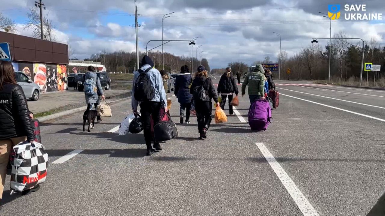 In this still from a video by humanitarian organization Save Ukraine, children return to Ukraine months after they were taken illegally to Russia.