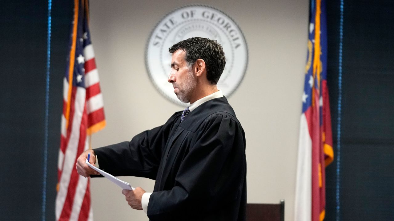 Fulton County Superior Court Judge Robert McBurney speaks at the Fulton county courthouse, Tuesday, July 11, 2023, in Atlanta.