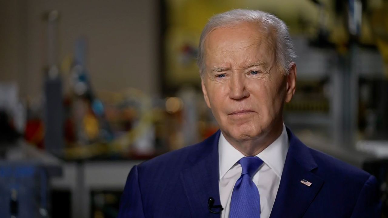 President Joe Biden speaks with CNN’s Erin Burnett during an exclusive interview Wednesday, May 8, in Racine, Wisconsin.