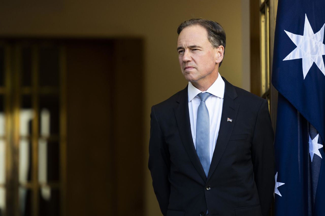 Australian Health Minister Greg Hunt is seen during a press conference on May 15 in Canberra, Australia.