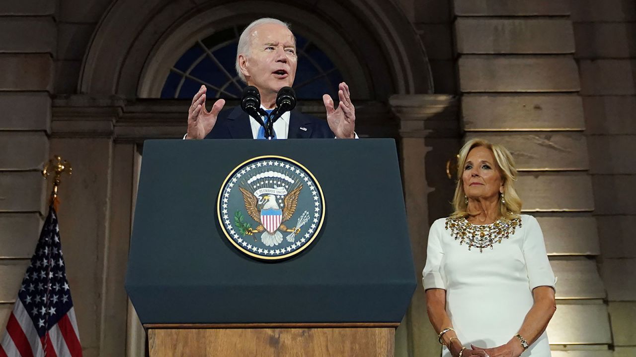 Biden speaks while hosting the United Nations General Assembly leaders' reception at the Metropolitan Museum of Art in New York City, on Tuesday, September 19.