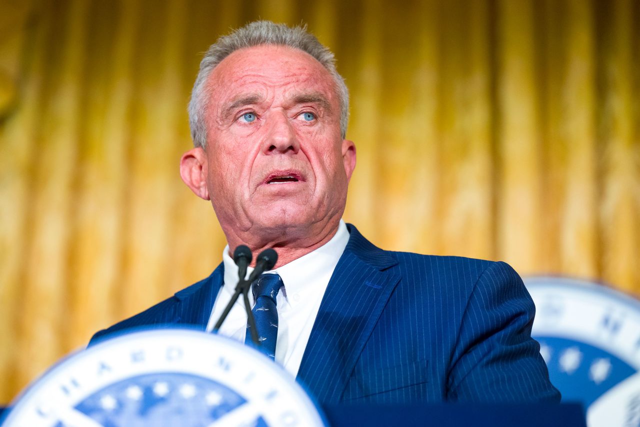 Presidential candidate Robert F. Kennedy, Jr. delivers a speech outlining his foreign policy vision at the Richard Nixon Presidential Library and Museum in Yorba Linda on Wednesday, June 12.