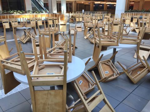 An empty food court in a shopping mall in Toronto on March 21.