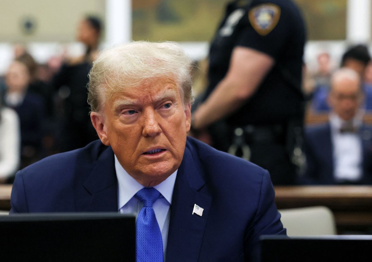 Former President Donald Trump attends the Trump Organization civil fraud trial at New York Supreme Court on Monday.