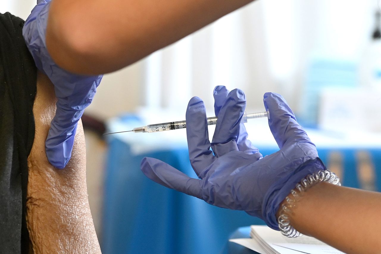 A registered nurse administers a Covid-19 vaccine dose at Allen Senior Citizens Housing Complex in New York City, on February 20. 