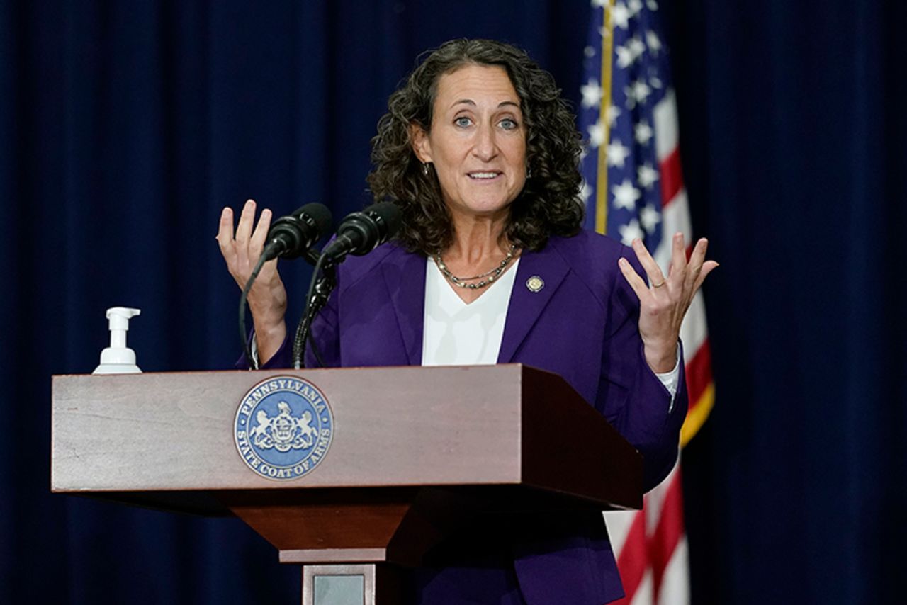 Pennsylvania Secretary of State Kathy Boockvar speaks during a news conference, Thursday, November 5, in Harrisburg, Pennsylvania.