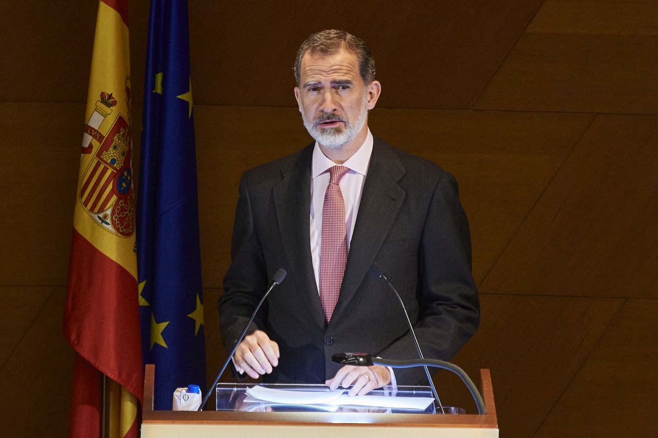 King Felipe VI of Spain is pictured at an awards event in Madrid on November 18.