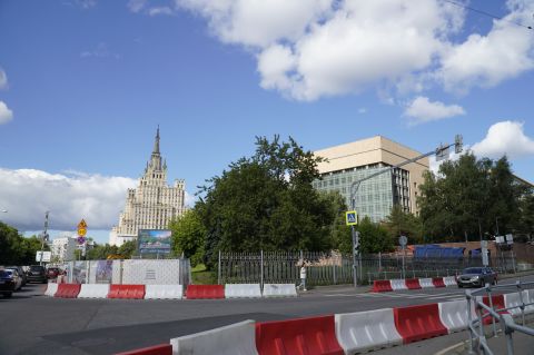  A view of the square where US Embassy building is located is seen after Moscow City Hall changed the name of the square to the Donetsk People's Republic, in Moscow on June 22. 