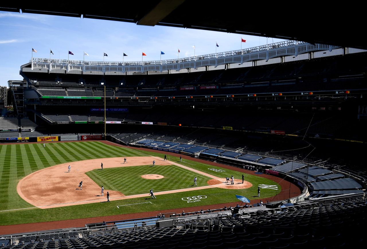 A general view of Yankee Stadium is seen on August 20, 2020, in New York City. 