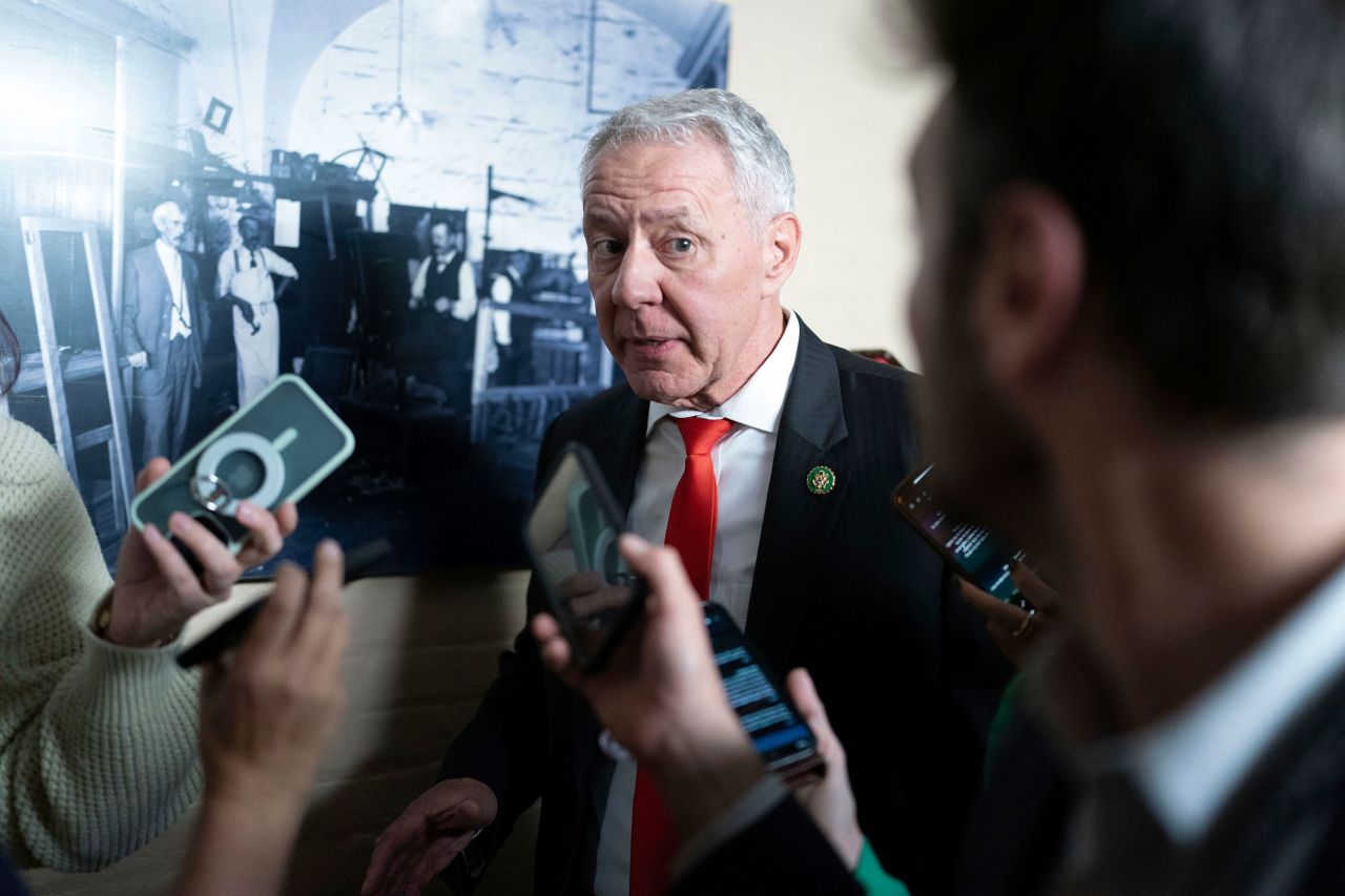 Rep. Ken Buck speaks to reporters in the Capitol on Monday.