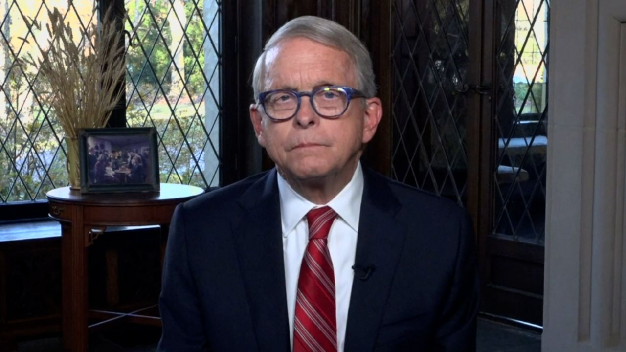 Ohio Gov. Mike DeWine talks to CNN on Thursday.