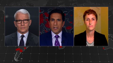 Anderson Cooper, Dr. Sanjay Gupta and infectious disease epidemiologist Julia Marcus.