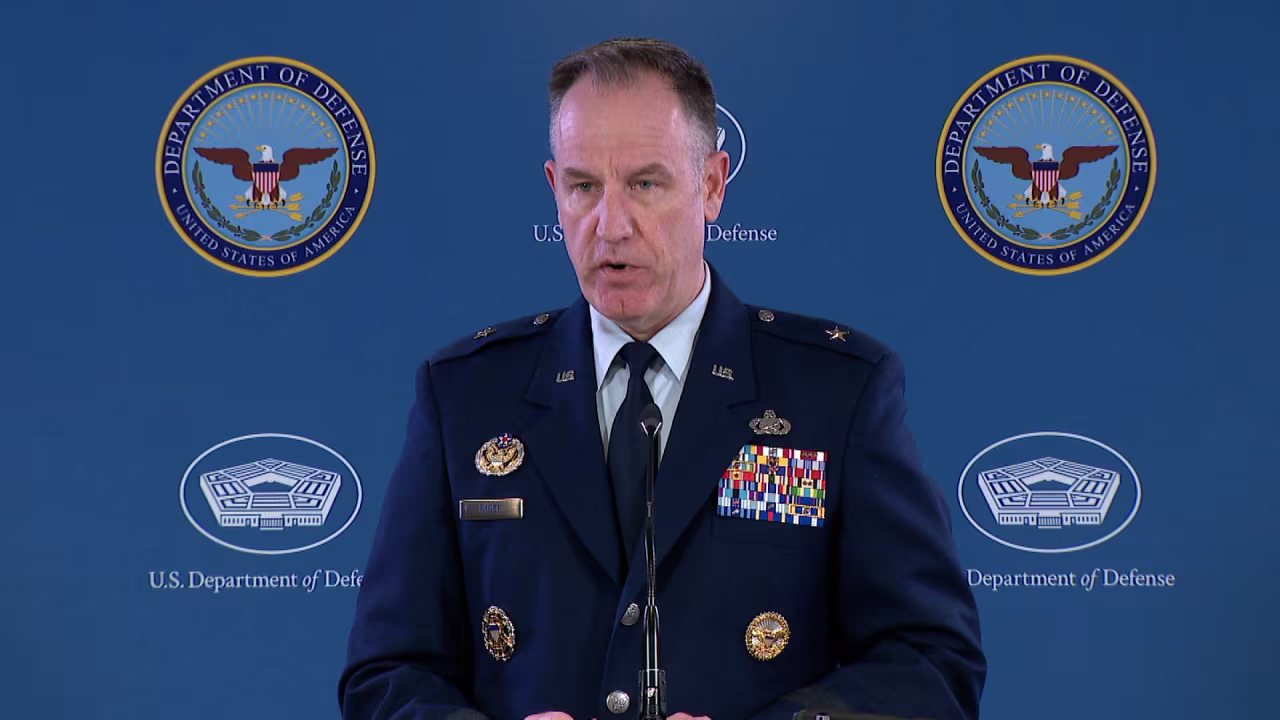 Pentagon Press Secretary Brig. Gen. Pat Ryder speaks during a press briefing.