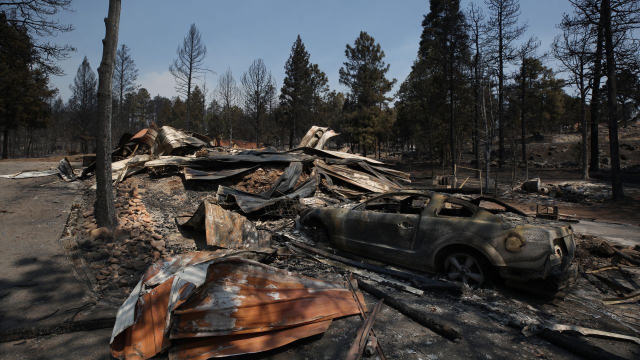 Structures that were destroyed in the Village of Ruidoso, New Mexico, are photographed on June 19.