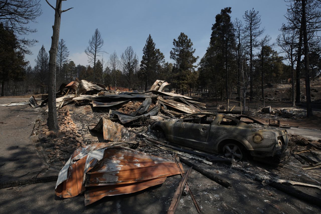 Structures that were destroyed in the Village of Ruidoso, New Mexico, are photographed on June 19.