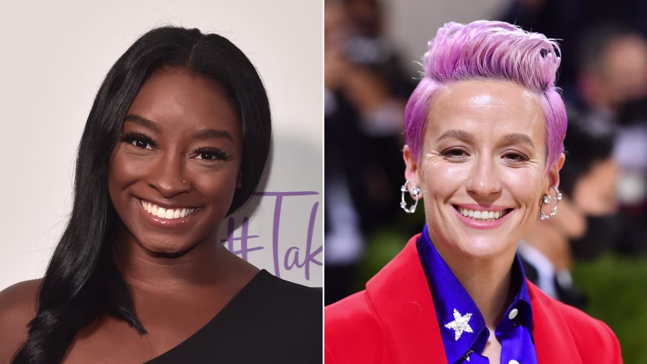Simone Biles, left, and Megan Rapinoe