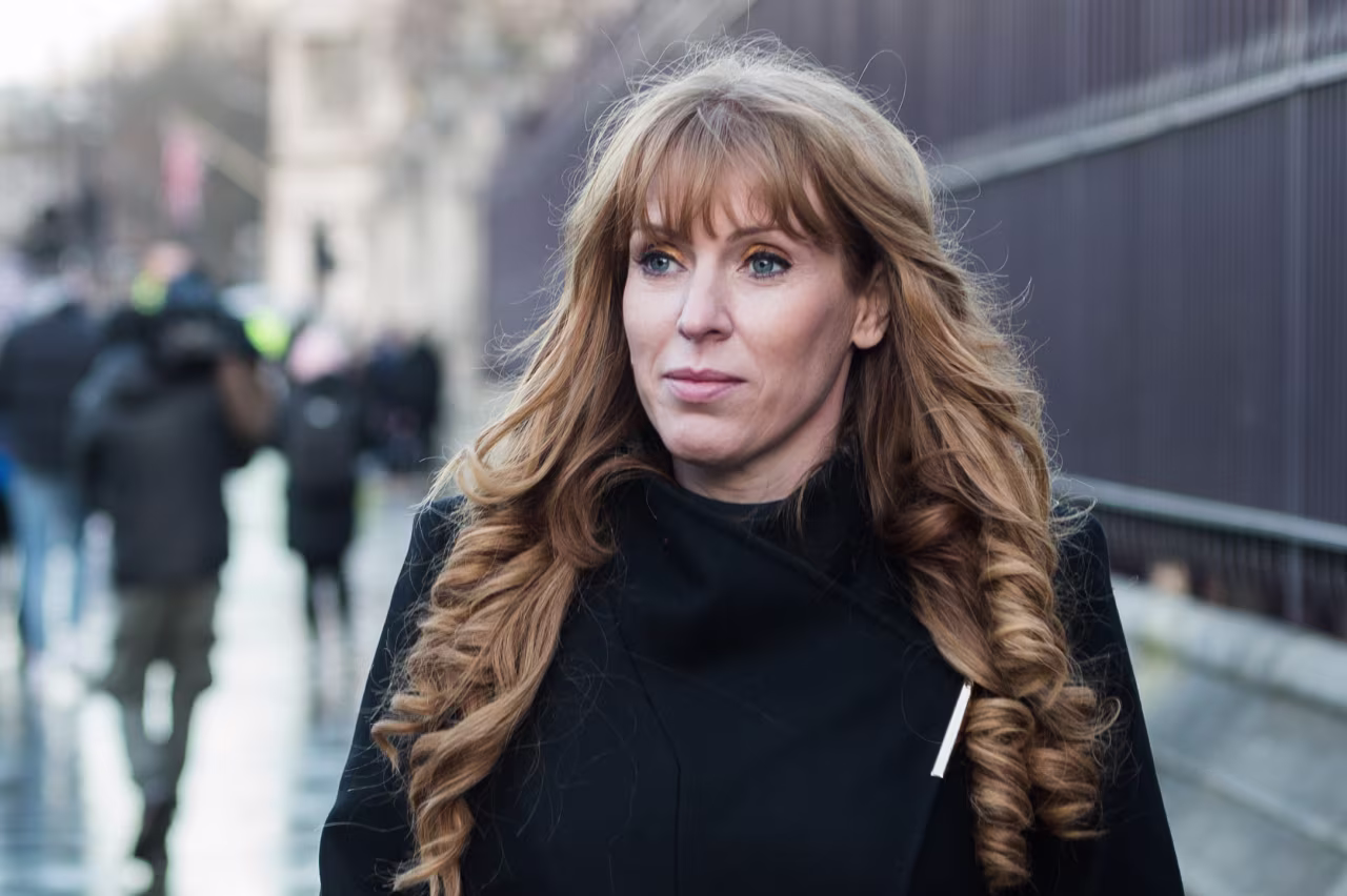Deputy Leader of the Labour Party Angela Rayner walks outside the Houses of Parliament on January 19 in London, England.