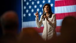 Republican presidential hopeful and former UN Ambassador Nikki Haley holds a rally on January 24, 2024 in North Charleston, South Carolina.  