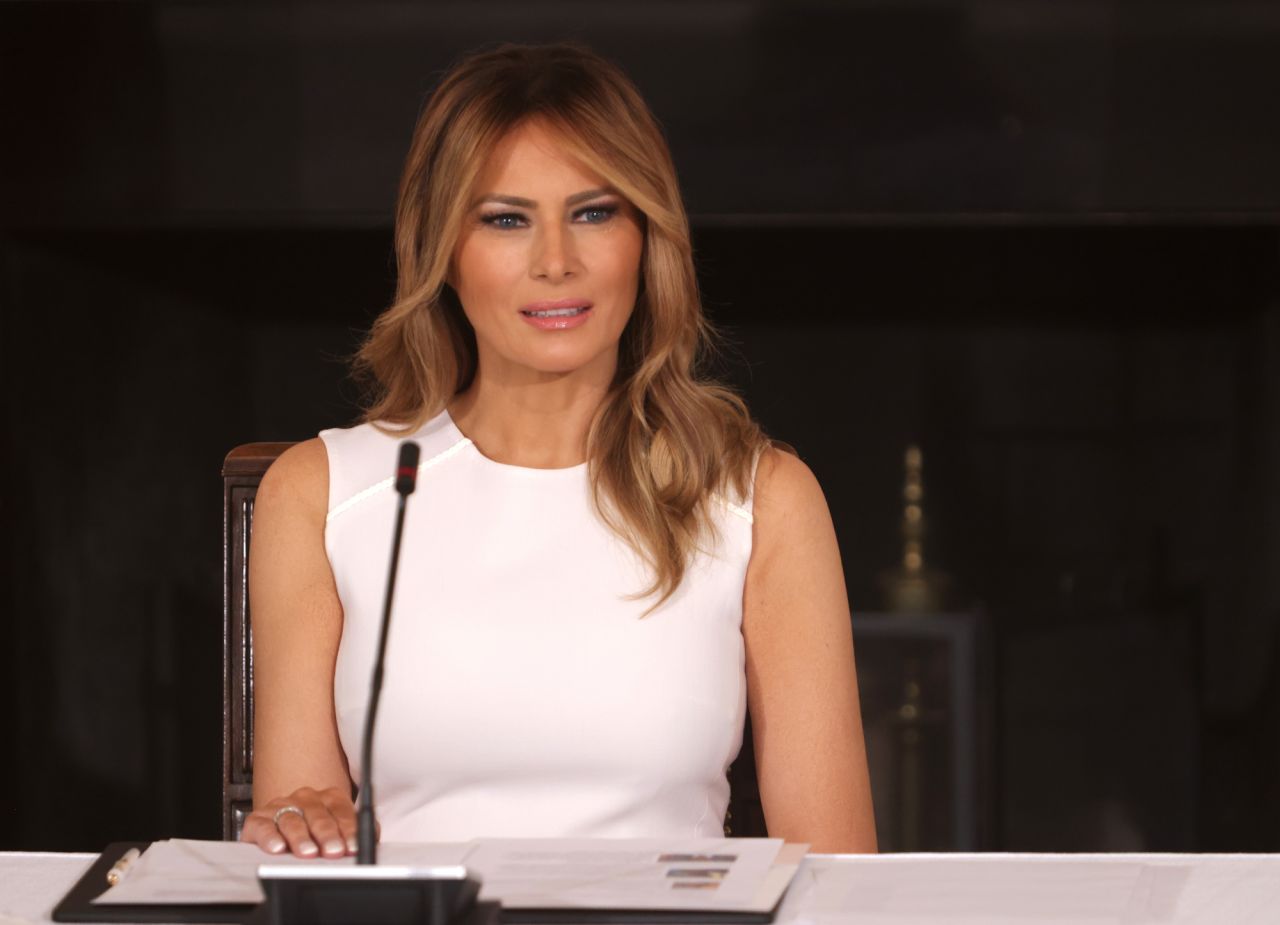 First Lady Melania Trump speaks during a roundtable on sickle cell disease in the State Dining Room of the White House on September 14 in Washington, DC. 