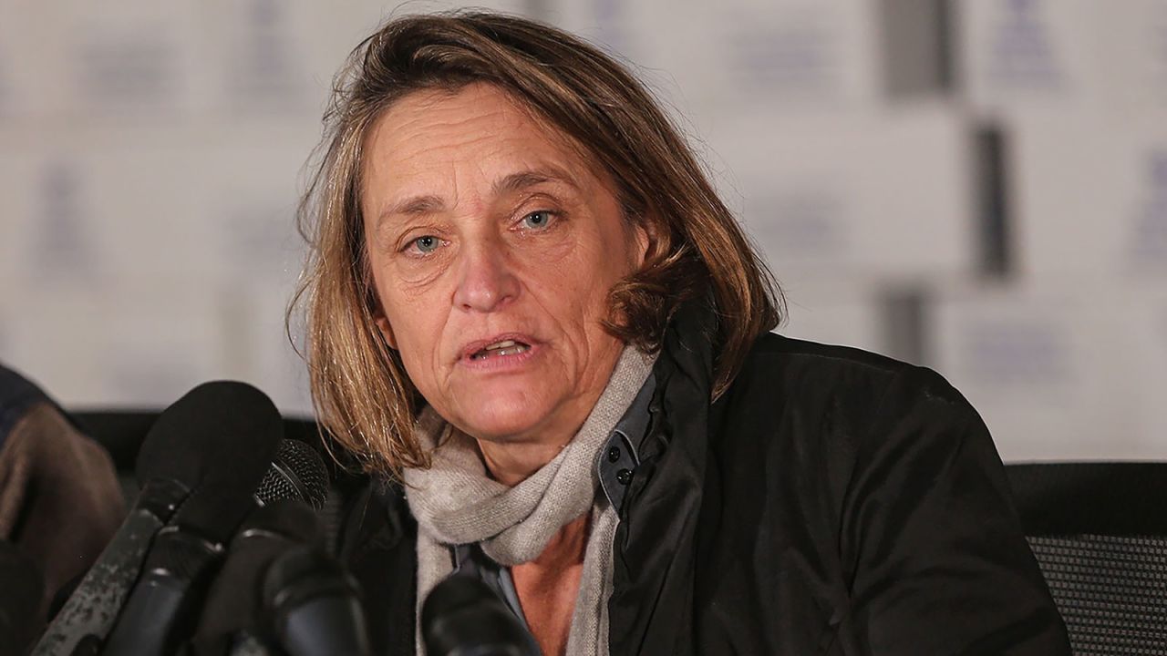 Hastings speaks at a press conference in Gaza on January 3. 