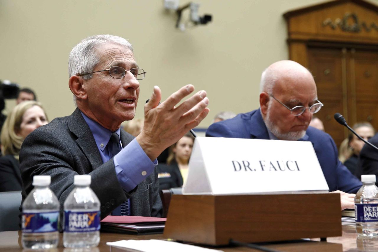 Dr. Anthony Fauci testifies before a House Oversight Committee hearing on preparedness for and response to the coronavirus outbreak on Capitol Hill in Washington, on Wednesday.