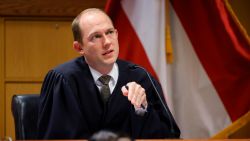 Fulton County Superior Judge Scott McAfee presides over court on Friday in Atlanta. 