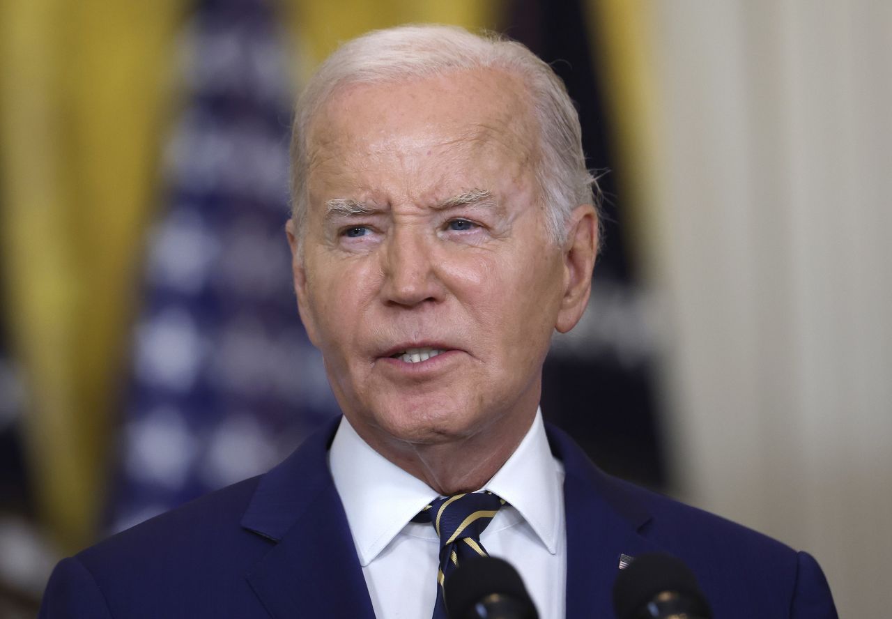 President Joe Biden delivers remarks at the White House in Washington, DC, on June 4. 